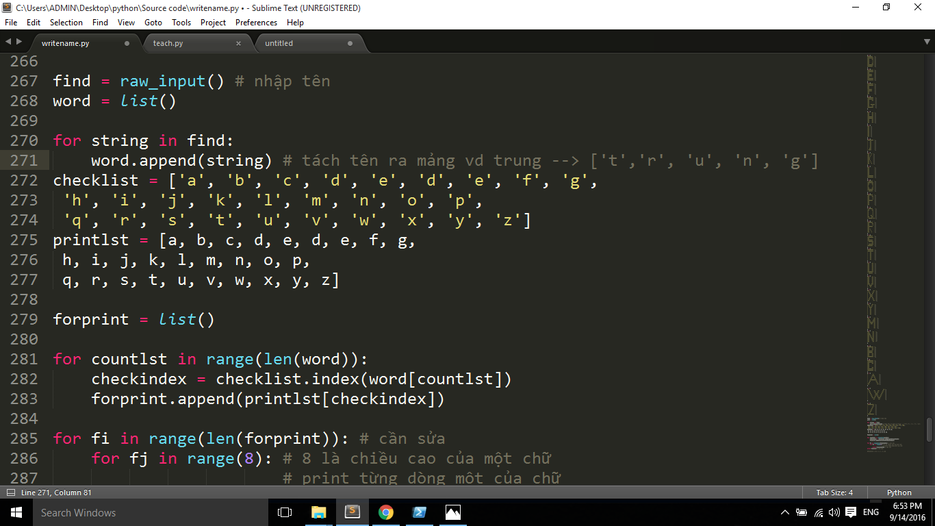 Minh họa ngôn ngữ python